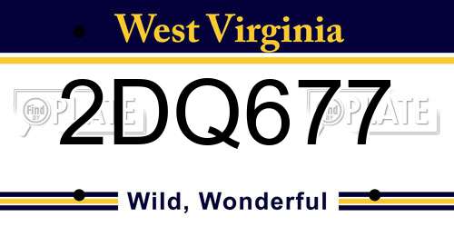 2DQ677 West Virginia License Plate