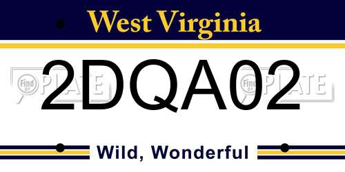 2DQA02 West Virginia License Plate