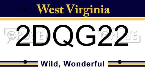 2DQG22 West Virginia License Plate