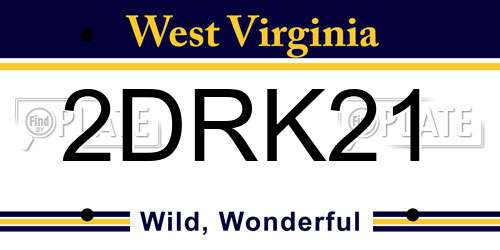 2DRK21 West Virginia License Plate