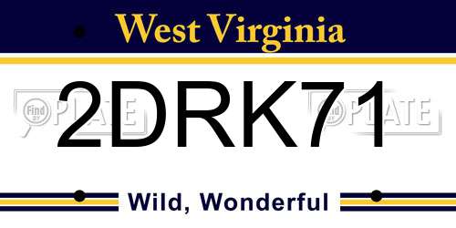 2DRK71 West Virginia License Plate
