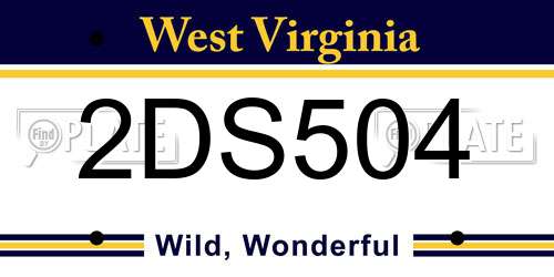 2DS504 West Virginia License Plate