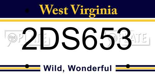 2DS653 West Virginia License Plate