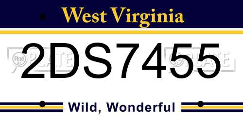 2DS7455 West Virginia License Plate