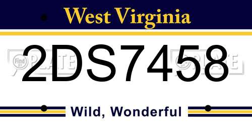 2DS7458 West Virginia License Plate