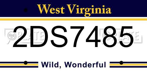 2DS7485 West Virginia License Plate