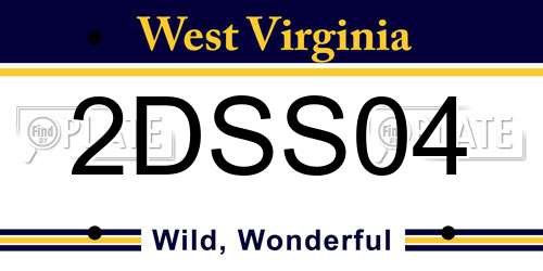 2DSS04 West Virginia License Plate