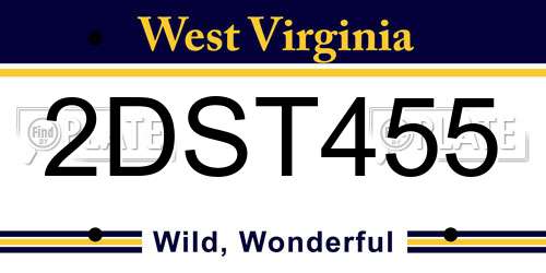 2DST455 West Virginia License Plate