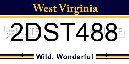 2DST488 West Virginia License Plate