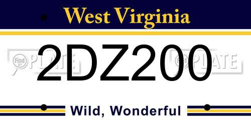 2DZ200 West Virginia License Plate