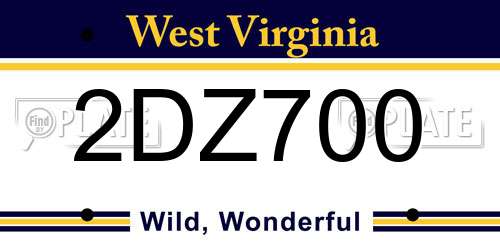 2DZ700 West Virginia License Plate