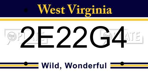2E22G4 West Virginia License Plate