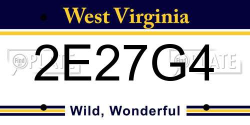 2E27G4 West Virginia License Plate
