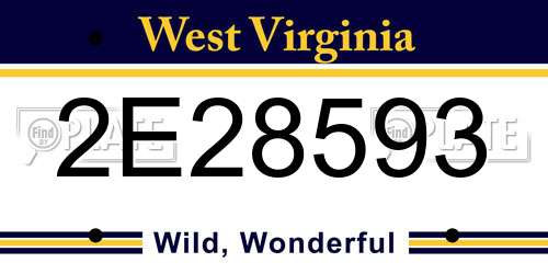 2E28593 West Virginia License Plate