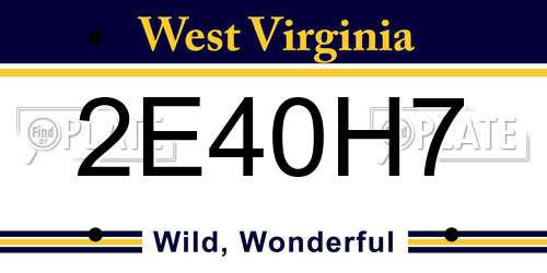 2E40H7 West Virginia License Plate
