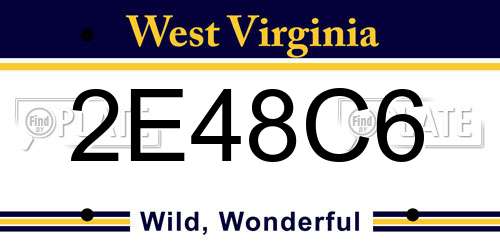 2E48C6 West Virginia License Plate