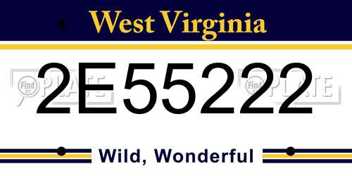 2E55222 West Virginia License Plate