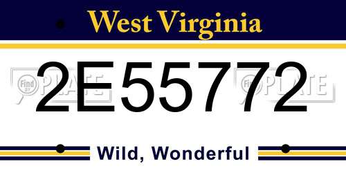 2E55772 West Virginia License Plate