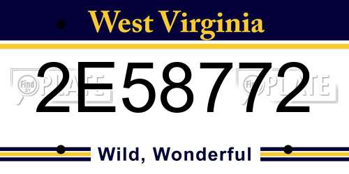 2E58772 West Virginia License Plate