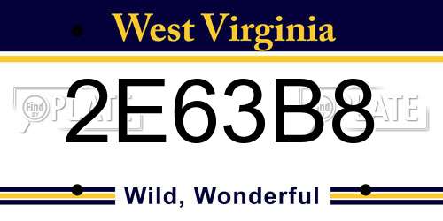 2E63B8 West Virginia License Plate
