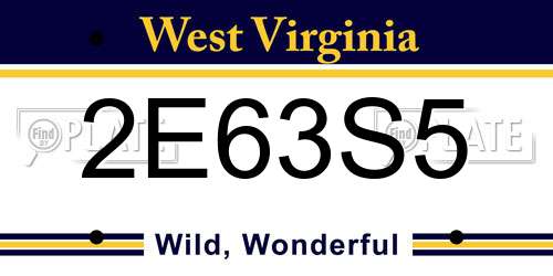 2E63S5 West Virginia License Plate
