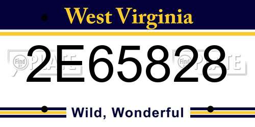 2E65828 West Virginia License Plate