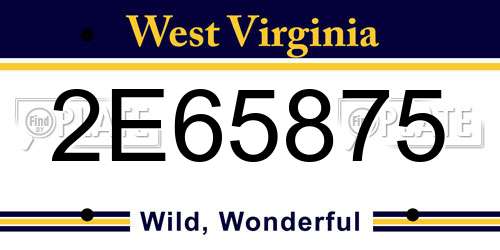 2E65875 West Virginia License Plate