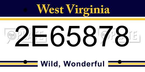 2E65878 West Virginia License Plate