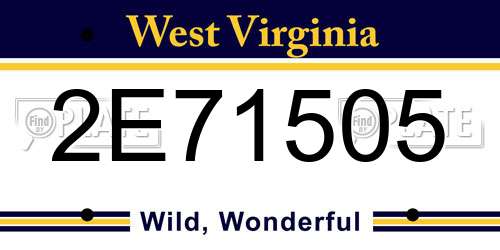 2E71505 West Virginia License Plate