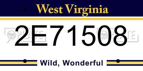 2E71508 West Virginia License Plate