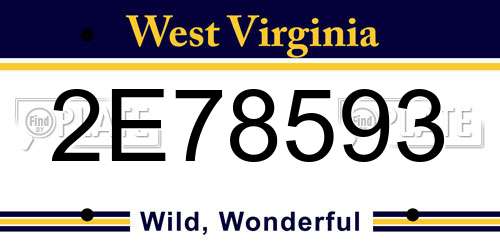 2E78593 West Virginia License Plate