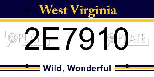 2E7910 West Virginia License Plate
