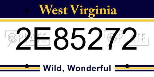 2E85272 West Virginia License Plate