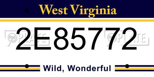 2E85772 West Virginia License Plate