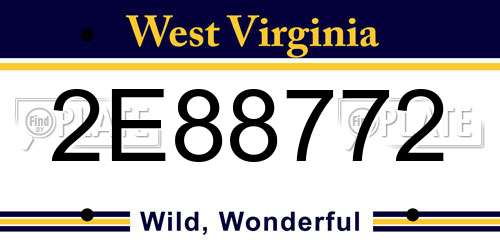 2E88772 West Virginia License Plate