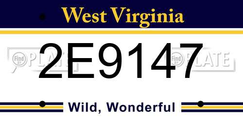 2E9147 West Virginia License Plate