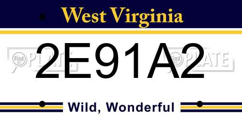 2E91A2 West Virginia License Plate