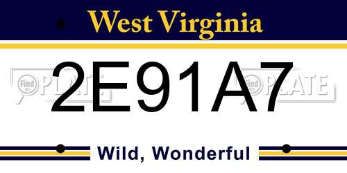 2E91A7 West Virginia License Plate