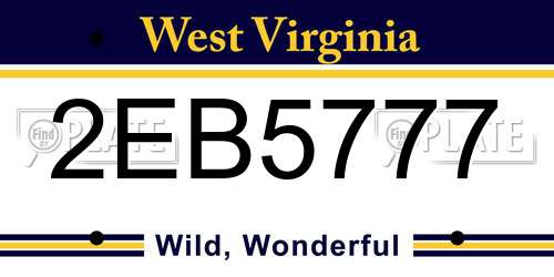 2EB5777 West Virginia License Plate