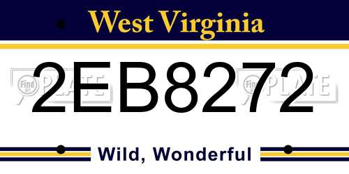 2EB8272 West Virginia License Plate