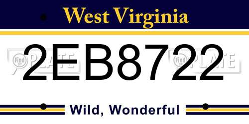2EB8722 West Virginia License Plate