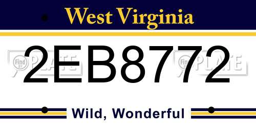 2EB8772 West Virginia License Plate