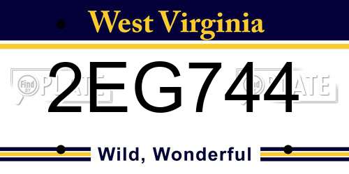 2EG744 West Virginia License Plate