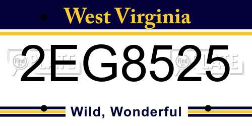 2EG8525 West Virginia License Plate