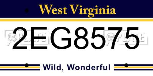 2EG8575 West Virginia License Plate