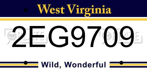 2EG9709 West Virginia License Plate