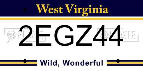2EGZ44 West Virginia License Plate