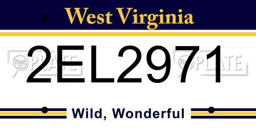 2EL2971 West Virginia License Plate