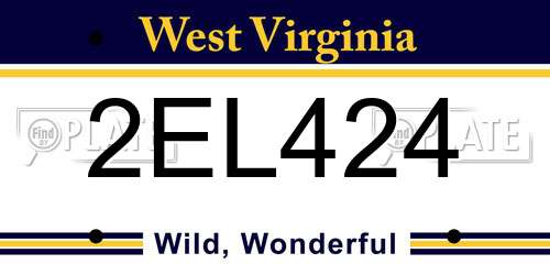 2EL424 West Virginia License Plate