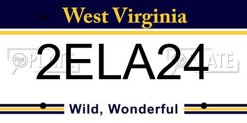 2ELA24 West Virginia License Plate